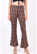 Pantaloni Dama Jdy Jdyjaco Flared Brown/Black/Cloud Dancer Shecks